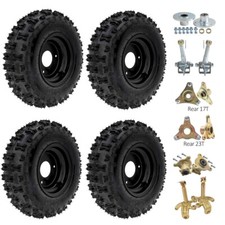 6" Front Rear Wheels 4.10-6 Tire Rim 3 Stud Spindle Hubs Go Kart ATV Quad Buggy