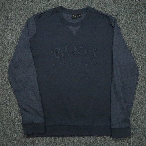 Hugo Boss Sweatshirt Mens XXL Blue Pullover Crew Long Sleeve Sweater