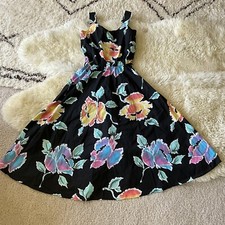 VINTAGE Unbranded Hawaiian Floral Dress Woman's Size 12 Made in USA Mint A+
