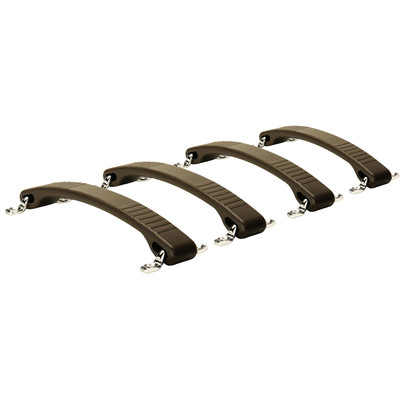 4 Pack Penn Elcom 0394BRN Long Brown Rubber Strap Handle 7'' x 1'' steel fittings