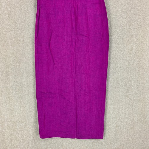 Abito vintage da donna Deane & bianco lino 6 o S viola matita lungo collo a V serbatoio - Foto 3 di 14
