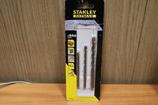 Image of Stanley 3Pc Masonry Drill Bit Set - STA58680-XJ 5mm 6mm 8mm brick block stone