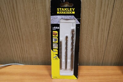 Stanley 3-teiliges Mauerwerk Bohrer Bit Set - STA58680-XJ 5 mm 6 mm 8 mm Ziegelblock Stein