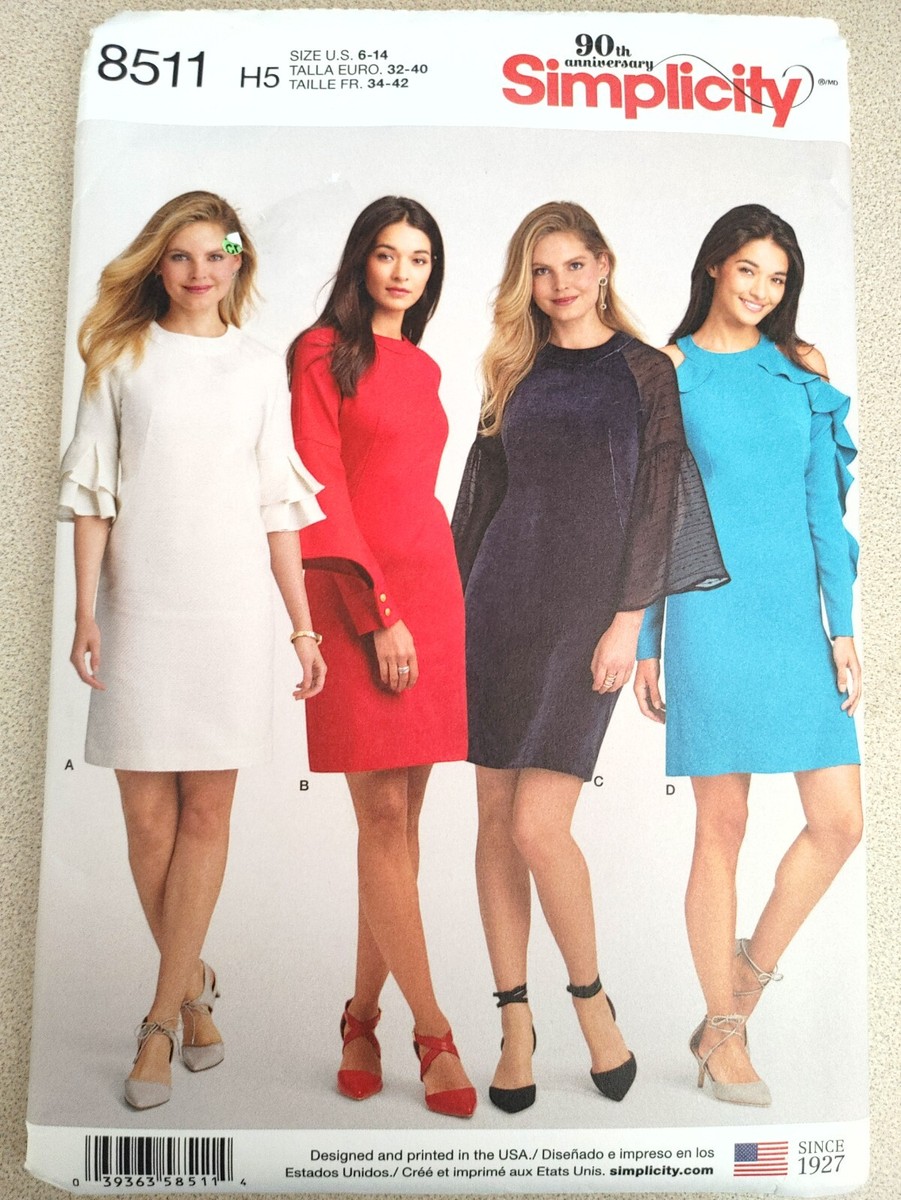 Simplicity Pattern 8511 Misses' Dress Sleeve Variations Sizes 6 8 10 12 14 | eBay Simplicity Pattern 8511 Misses' Dress Sleeve Variations Sizes 6 8 10 12 14 | eBay