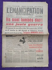 Politique : Journal " l'émancipation nationale " de Doriot - novembre 1943