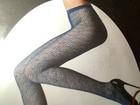 Fogal Caren fine knitted net pantyhose, style 5029, color noir (black), size: M — photo 4