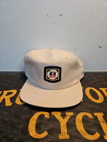 NOS Vintage We Cover The World Hat Cap Snapback Beige - Anchor and Float