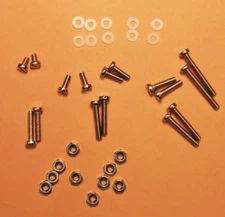  BRAND NEW S.S. CARTRIDGE MOUNTING SCREWS & NUTS WASHERS FOR TURNTABLE HEADSHELL