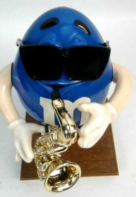 M&M's Blues Cafe Candy Dispenser Blue Peanut M&M Jazz Saxophone