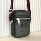 Sac à bandoulière GUCCI GG Supreme Webline 598103 homme femme noir