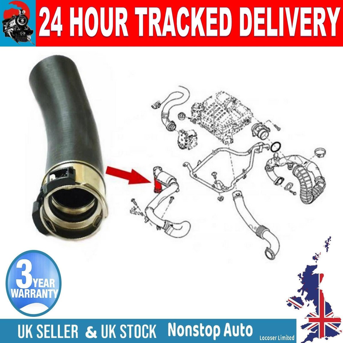 Turbo Intercooler Hose Pipe For Renault Trafic II & Opel Vivaro A 2.0 CDTI (2006-2021) - OEM 44602126R