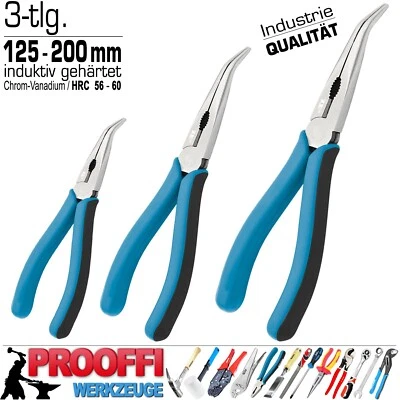 XTLINE 3 x Profi Spitzzange Telefonzange Radio Zange Geb. 125mm 160mm 200mm ERGO XT