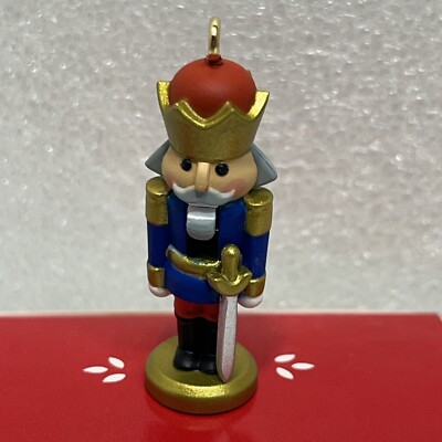 Hallmark TEENSY NUTCRACKER Miniature Ornament Tiny Lever Opens Mouth NMIB 2017