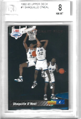 1992-93 UPPER DECK #1 SHAQUILLE O'NEAL MAGIC  BGS BECKETT-8 NM-MT SHARP