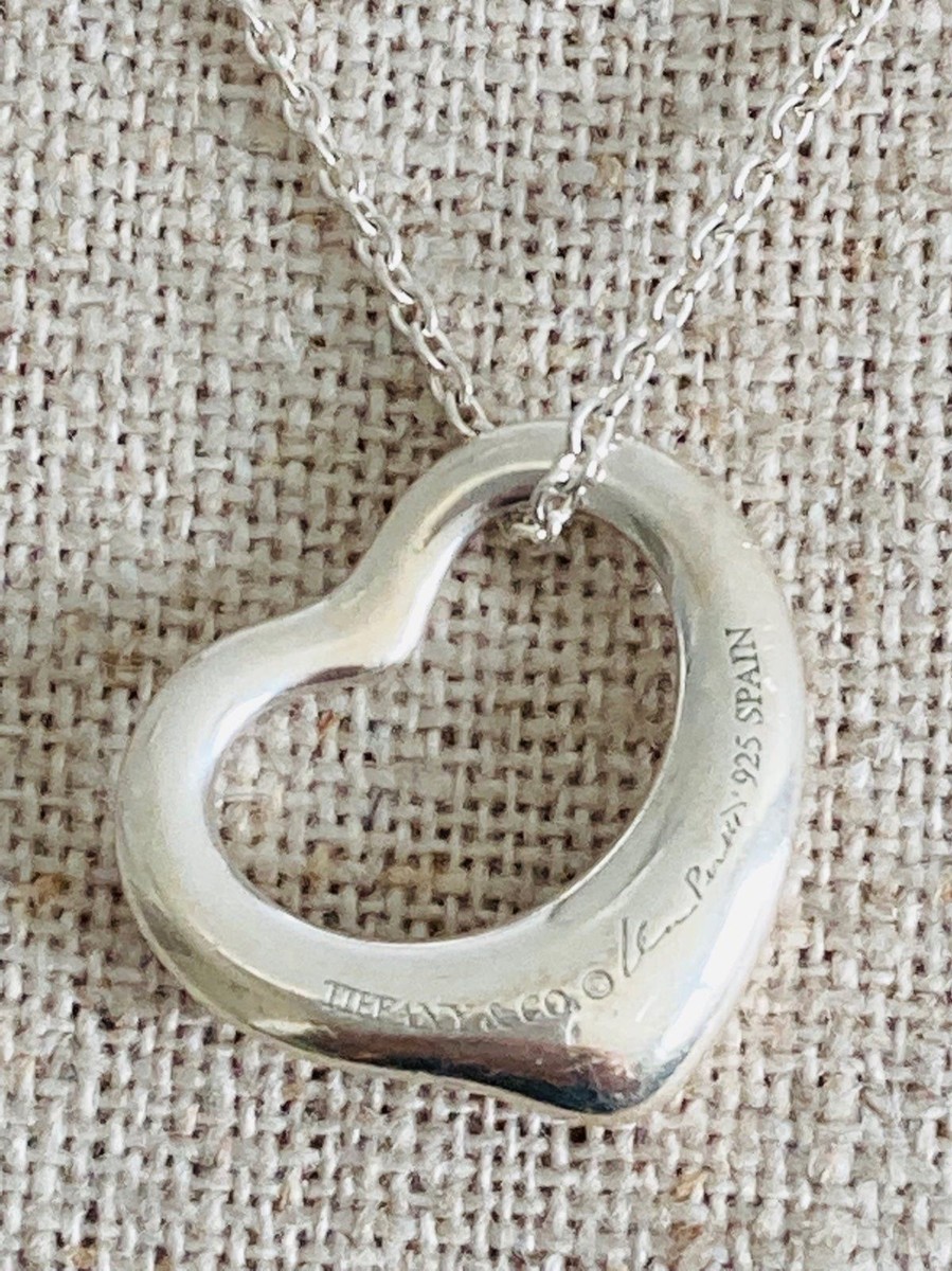 Authentic Tiffany & Co open heart pendant necklace 16.5” | eBay