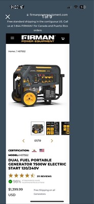 Firman Hybrid 7500-Watt Portable Generator