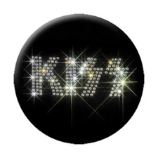 KISS Logo Sequins 1.25" Pinback Button (Pins Approx. 32mm)