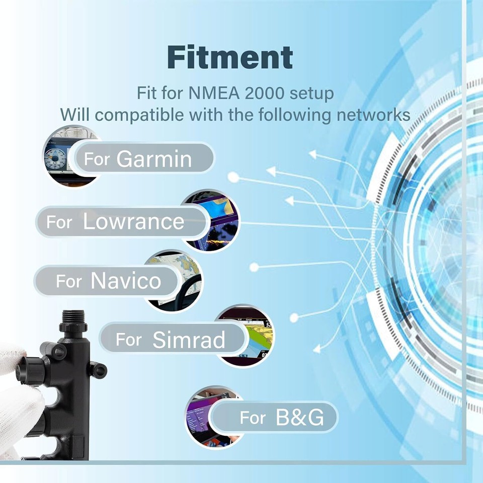 Gps Garmin NMEA 2000 (N2k) 4-Port MultiPort (Tee) Connettore A T Per Lowrance Simrad B G Navico Networks Pinpoint GPS NMEA2000 Starter Kit Per NMEA 2000 N2K 4 Porte Connettore A T M12 5 Gps Nautico