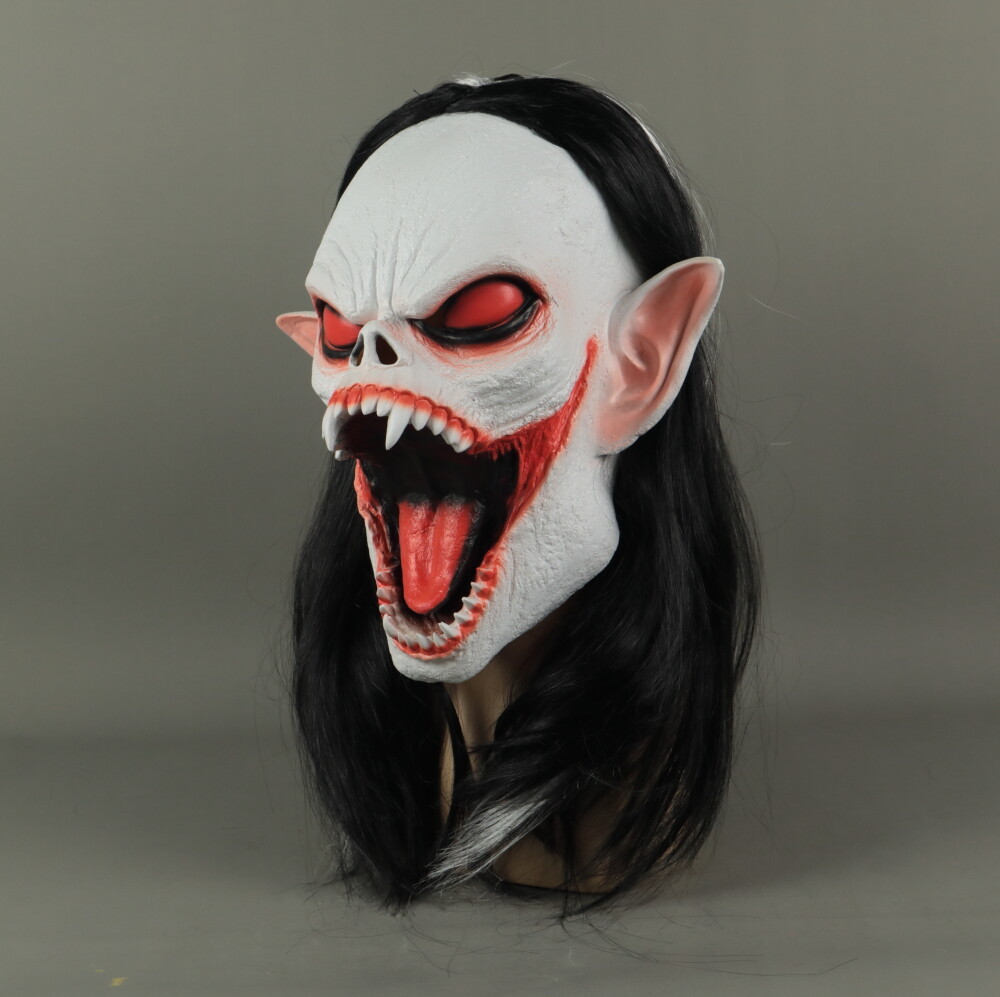 Morbius Vampire Latex Mask With Hair Cosplay Halloween Scary