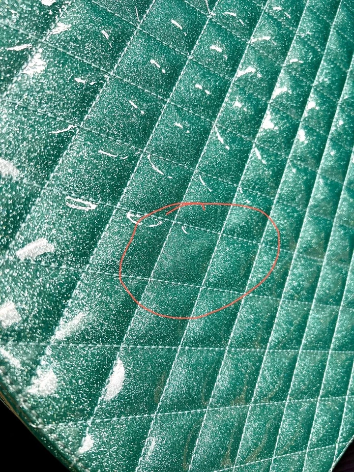 Raro Lux de Ville Azul Sirena Brillo Jet Set 18" Hatbox Equipaje Retro Pinup Foto 2 de 4