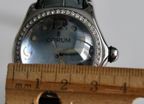 CORUM BUBBLE LADIES WATCH BLUE FACE, DIAMONDS BEZEL 35 MM - Picture 4 of 7