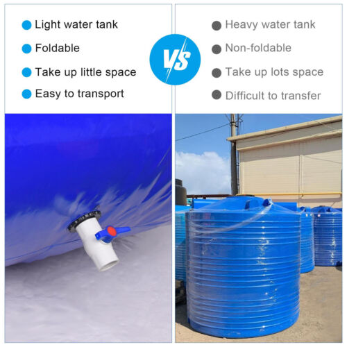 Portable Water Storage Bladder 792- 1060 Gal 1000D PVC Collapsible Water Tank - Picture 7 of 11