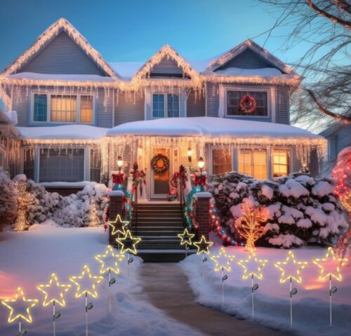 christmas star lights led solar outdoor 3pck W/ 2 Bells ๐ฆ