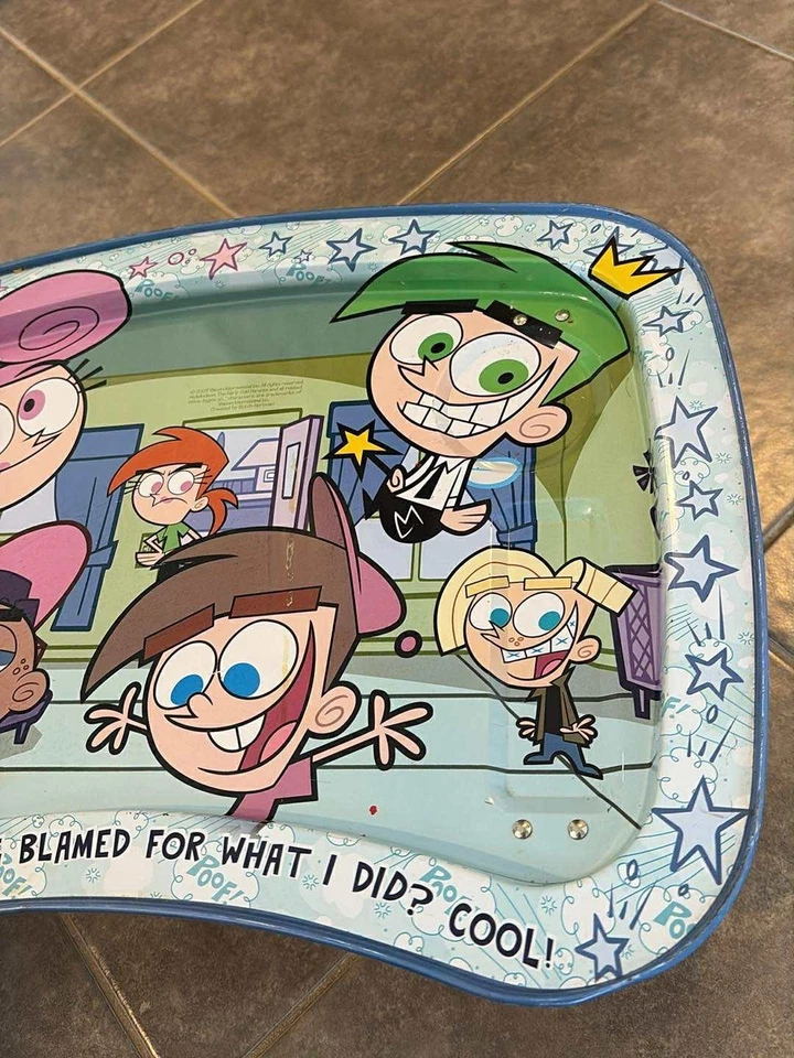 Rare 2003 Fairly Odd parents Kids TV Tray or Breakfast in Bed Tray Metal Folding - Image 3 of 4