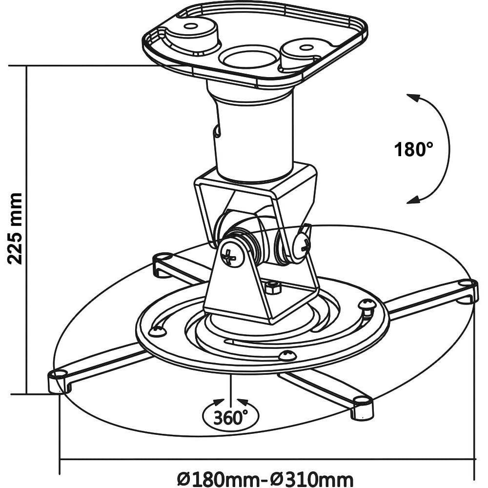Support projecteur plafond rotatif argent contre les reflets et cadrages difficiles - 2