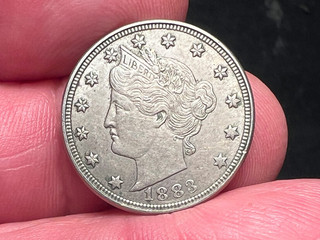 VERY NICE FIRST YEAR 1883 LIBERTY "V" NICKEL...............with FREE shipping