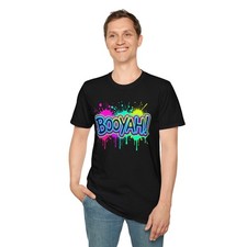 Booyah Neon Retro Shirt | 80s 90s Splash Graphic Tee | Funny Nostalgia T-Shirt