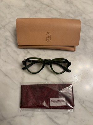 Jacques Marie Mage Hatfield Green Acetate Round Eyeglasses w/ Case & Cloth