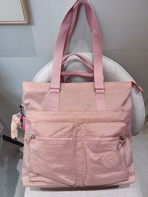 NWT Kipling Large Capacity Shoulder Bag 16 inch Laptop  LARGE Tote in light PINK