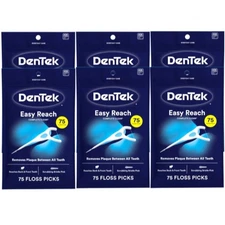 6 Pack Dentek Complete Clean Mouthwash Blast Angled Floss Picks 75 Each