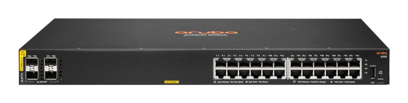 Hewlett Packard Enterprise JL677A#ABB Aruba 6100 24G CL4 PoE 4SFP+