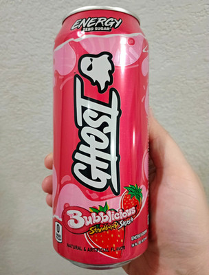 GHOST Energy Bubblicious Strawberry Splash (1 Can New)