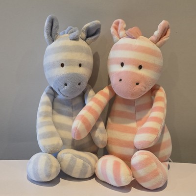 Jellycat Twibble Zebra Stofftier rosa und blaue Streifen 