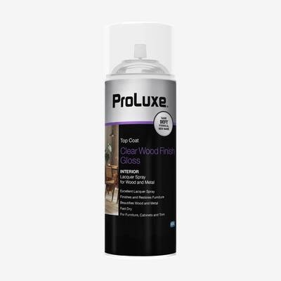 ProLuxe Clear Wood Finish Interior Semi-Gloss Spray Lacquer, 10oz. PLX011S/54