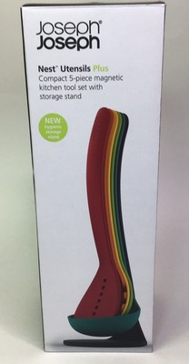 Joseph Joseph 5 Pc. Nest Utensils Compact Magnetic Kitchen Tool Set W/Stand