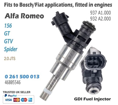 BY INJECTRONX Iniettore carburante GDI 0261500013 46805546 per Alfa Romeo 156 GT GTV Spider 2.0 JTS