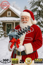 New Christmas Gift Outdoor TV Antenna Motorized Amplified 200mile 360° Rotor 4K