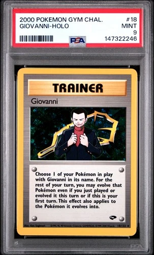 2000 POKEMON GYM CHALLENGE #18 GIOVANNI-HOLO PSA 9
