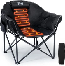 SUNYRISY Oversized Heated Camping Chair, Patio Lounge Chairs with 3 Heat Levels