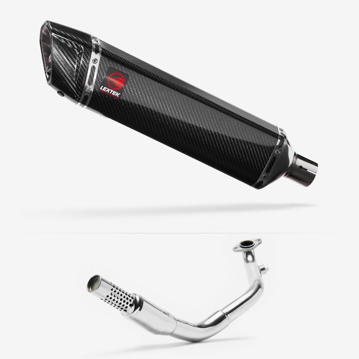 Lextek Carbon Fibre SP7C 400mm Exhaust System for Lexmoto Enigma 125 Silencer