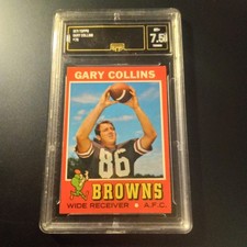1971 topps football Gary Collins #75 Graded Gma 7.5 Browns