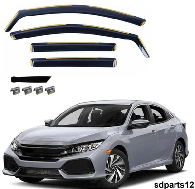 Déflecteurs de Vent Pluie d'Air Pour Honda Civic X Break FK8 2016-2022 / 4Pcs - Photo 1/4