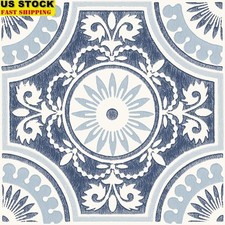 Retro Peel Stick Vinyl Floor Tiles Art Deco Design Easy Installation 10 Pack