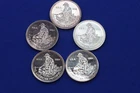 ENGELHARD The American Prospector .999 Fine Silver Round Lot 5oz Bullion 1984-85