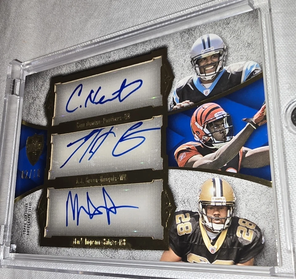 2011 Cam Newton Auto / AJ Green / Mark Ingram Triple RC AUTO Topps Supreme /10 - Imagem 3 de 4