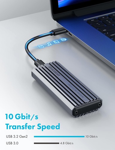 Aluminiowa obudowa GRAUGEAR M.2 SSD, USB3.2 Gen2 10Gbit/s, NVMe, M.2-PCIe SSD 228 - Zdjęcie 2 z 10